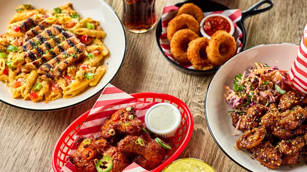 collection of food on plates