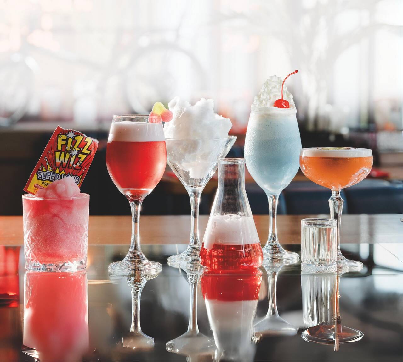 selection of cocktails on table