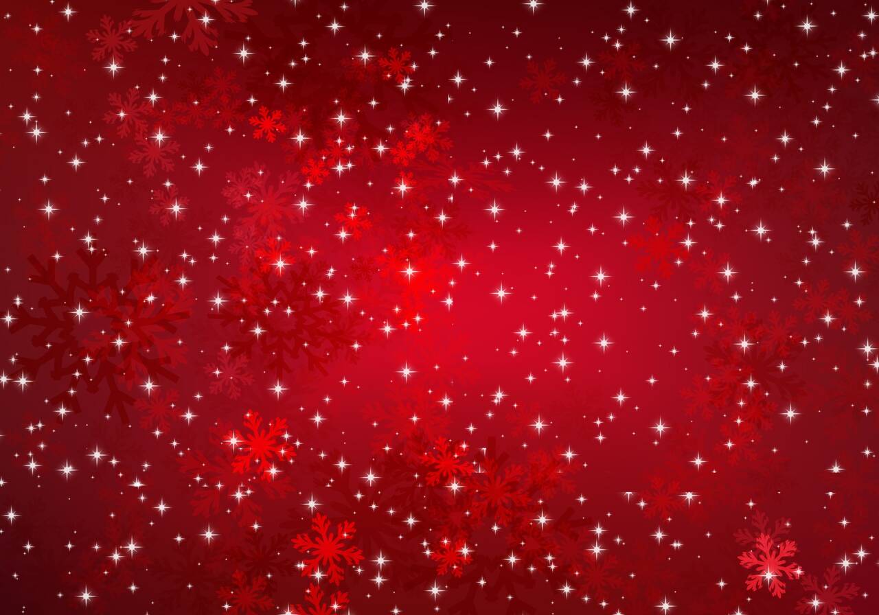 snowflakes on red background