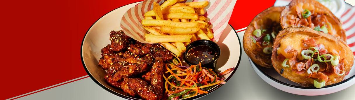 sesame chicken stripes with fries