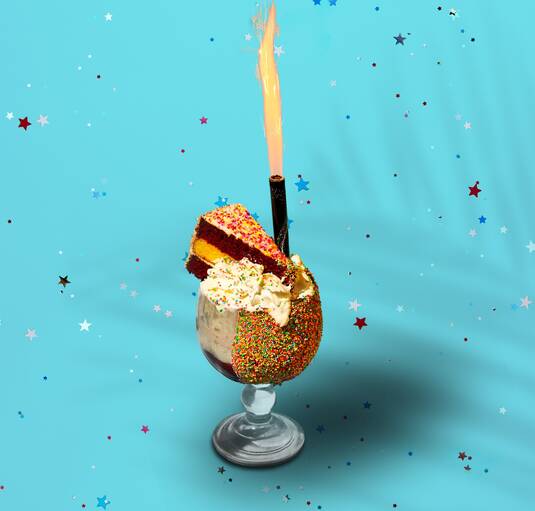 Birthday Sundae with flare